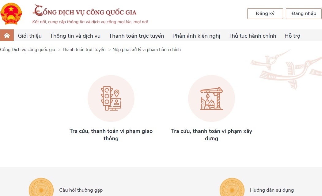 Hướng dẫn cách nộp phạt vi phạm giao thông trực tuyến